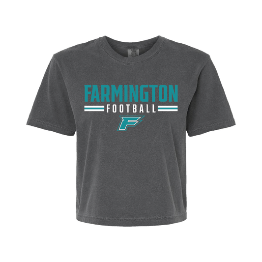 Farmington Football Stripe - Womens Heavy Weight Boxy T-shirt