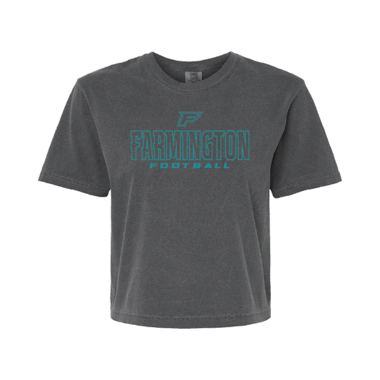 Farmington Football Outlined - Womens Heavy Weight Boxy T-shirt