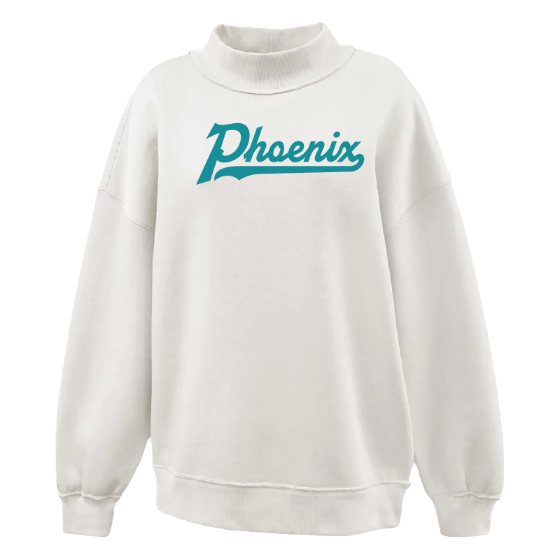 Phoenix Single Color Script - Womens Mockneck