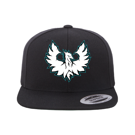 White Phoenix Logo - Flat Bill Snapback