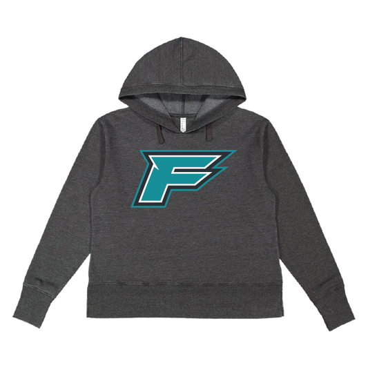 F Logo - Womens Vintage Wash Hoodie Sweatshirt