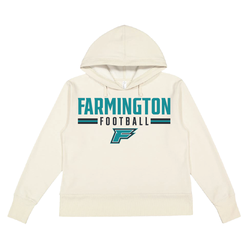 Farmington Football Stripe - Womens Vintage Wash Hoodie Sweatshirt
