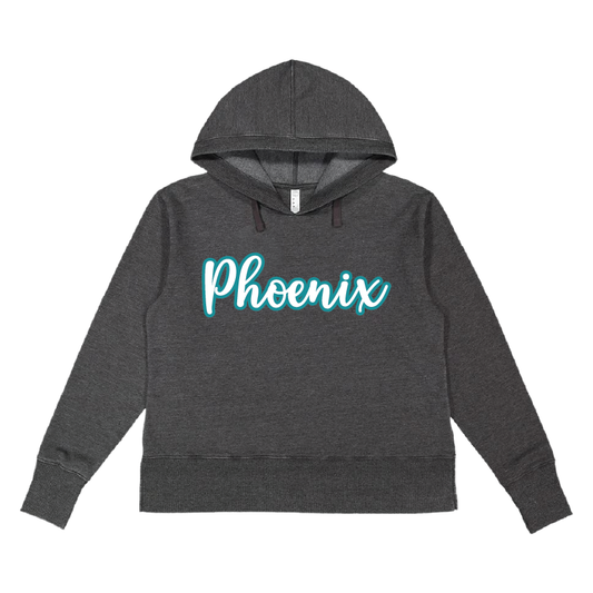 Phoenix Script - Womens Vintage Wash Hoodie Sweatshirt