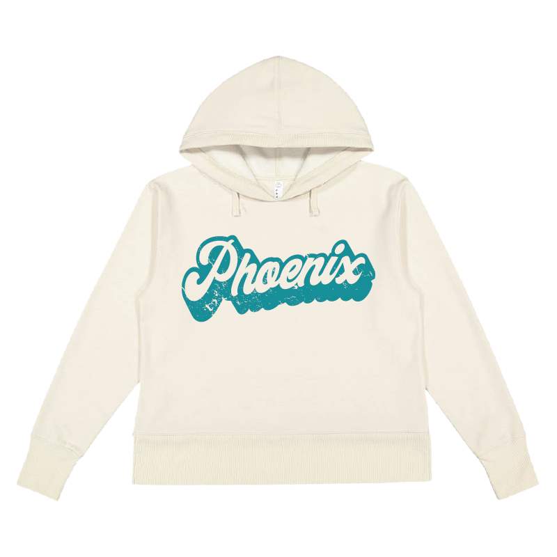 Retro Script - Womens Vintage Wash Hoodie Sweatshirt