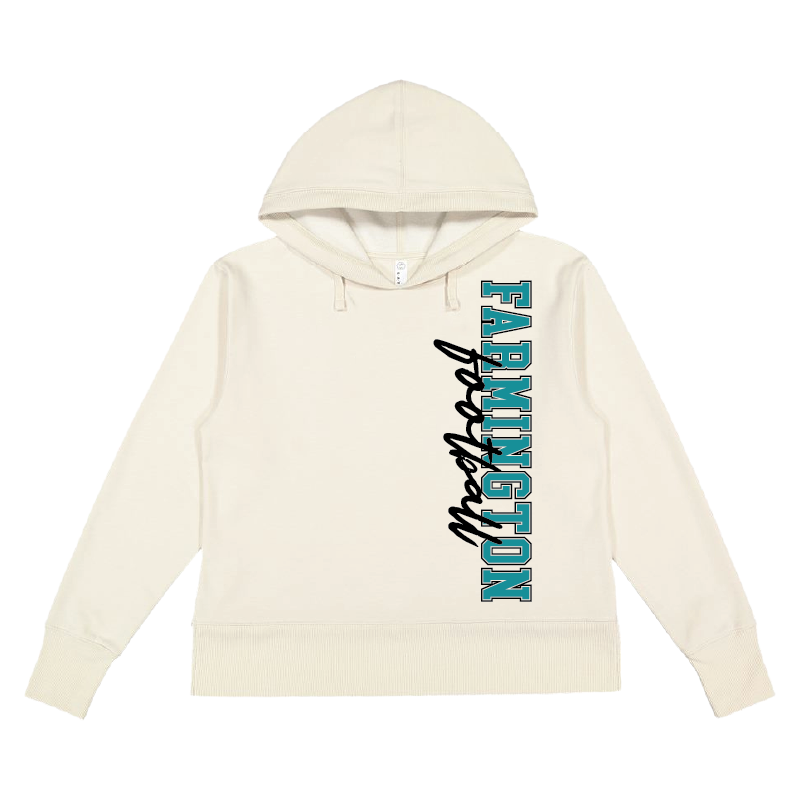 Farmington Football Vertical - Womens Vintage Wash Hoodie Sweatshirt