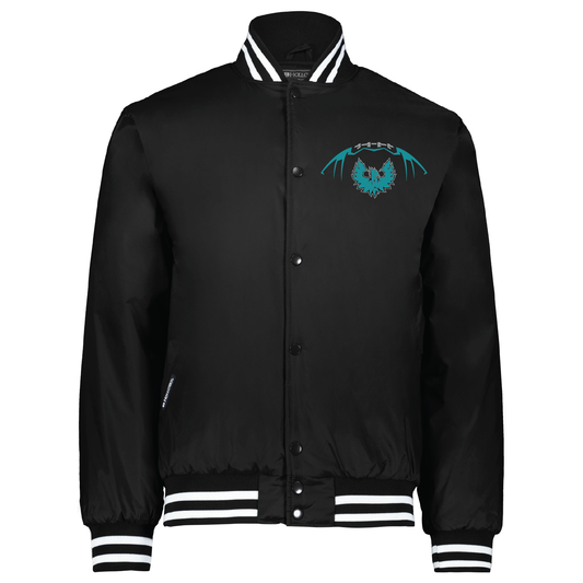 Football W/Teal Phoenix Logo - Mens Black Heritage Jacket