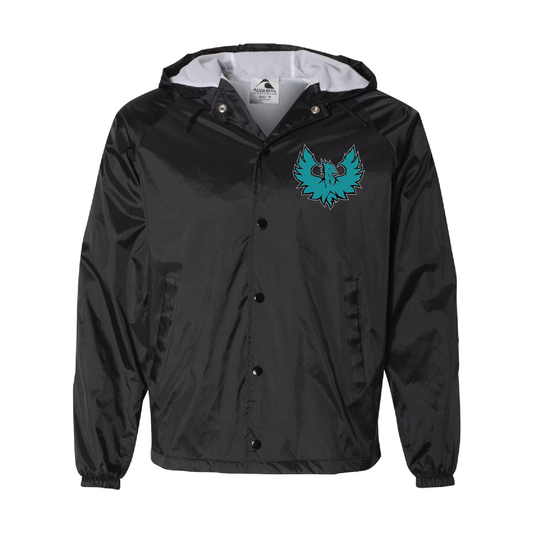 Teal Phoenix Logo - Mens Hooded Coach's Jacket