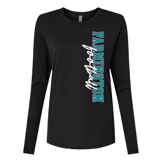Farmington Football Vertical - Womens Long Sleeve T-Shirt