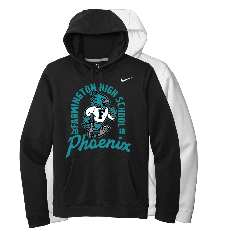Farmington High School Phoenix Vintage Mascot - Mens Nike Club Training Pullover Hoodie