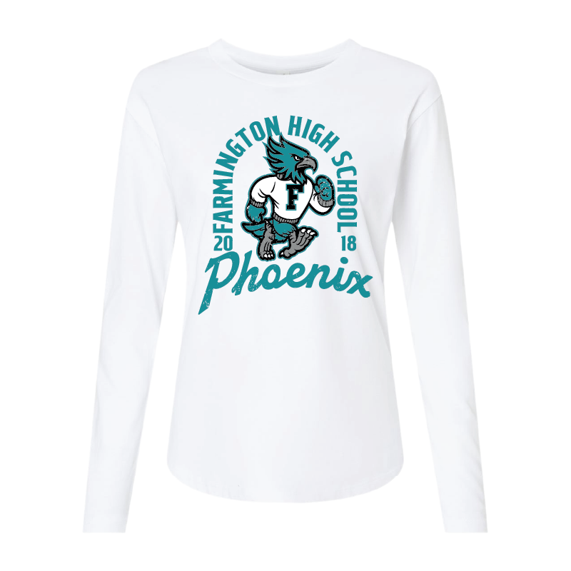 Farmington High School Phoenix Vintage Mascot - Womens Long Sleeve T-Shirt