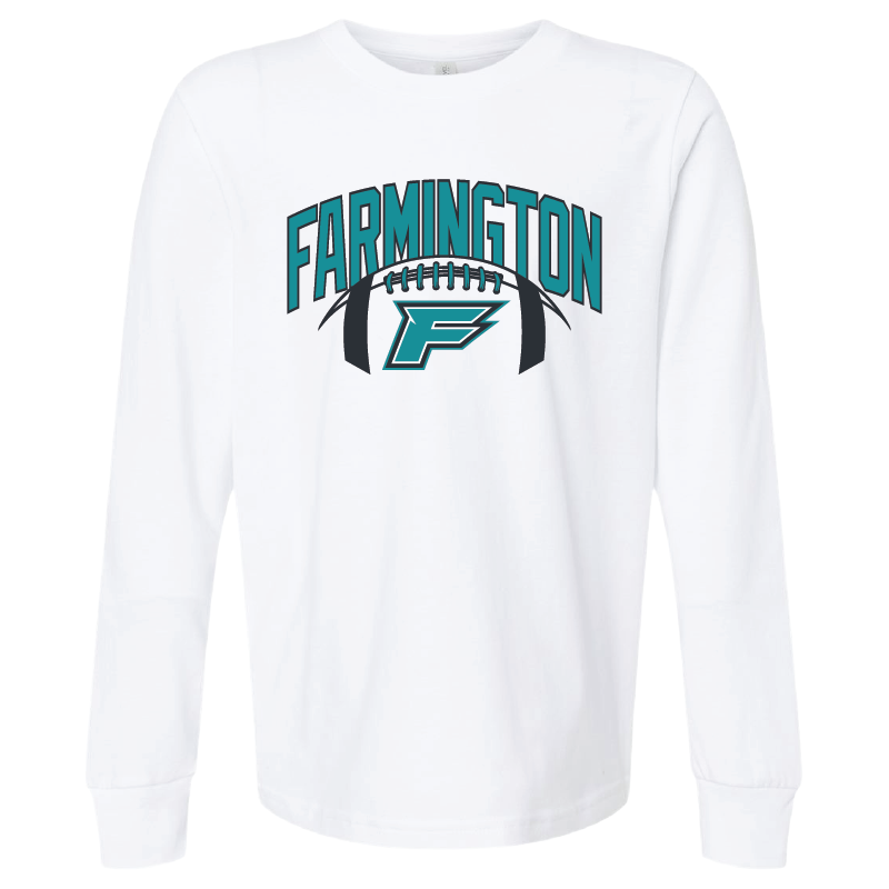 Farmington Arch w/ Football - Youth Long Sleeve T-Shirt