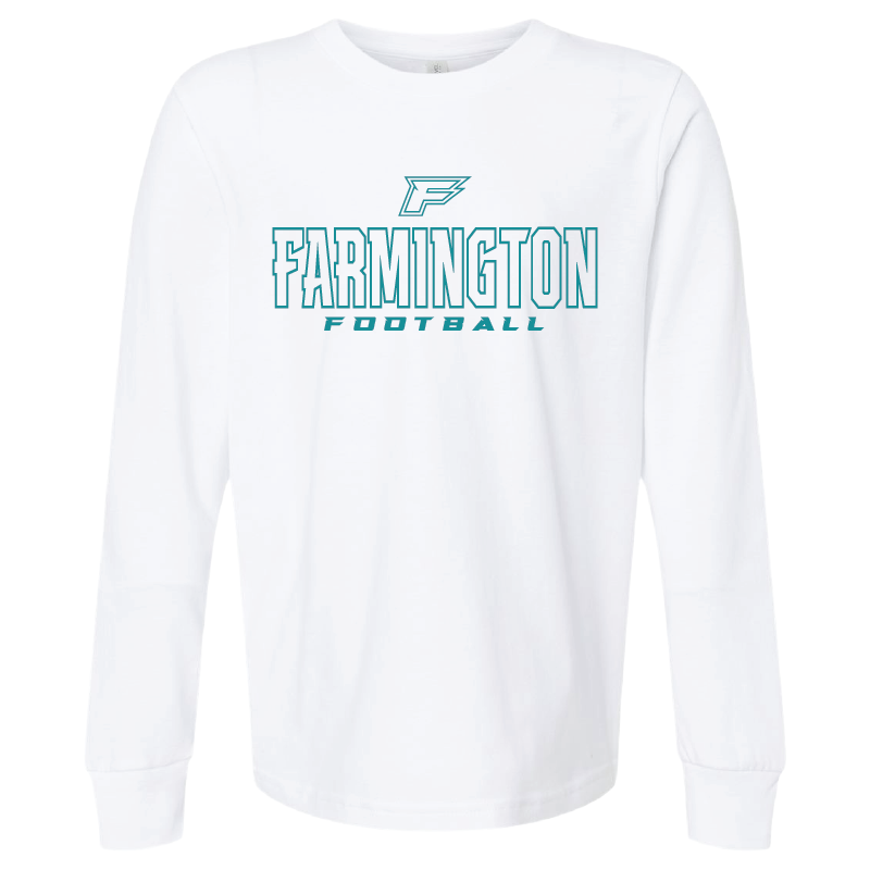 Farmington Football Outlined - Youth Long Sleeve T-Shirt