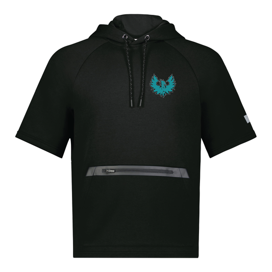 Teal Phoenix Logo - Adult Short Sleeve Tech Fleece Hoodie