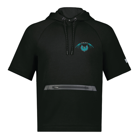 Football W/Teal Phoenix Logo - Adult Short Sleeve Tech Fleece Hoodie