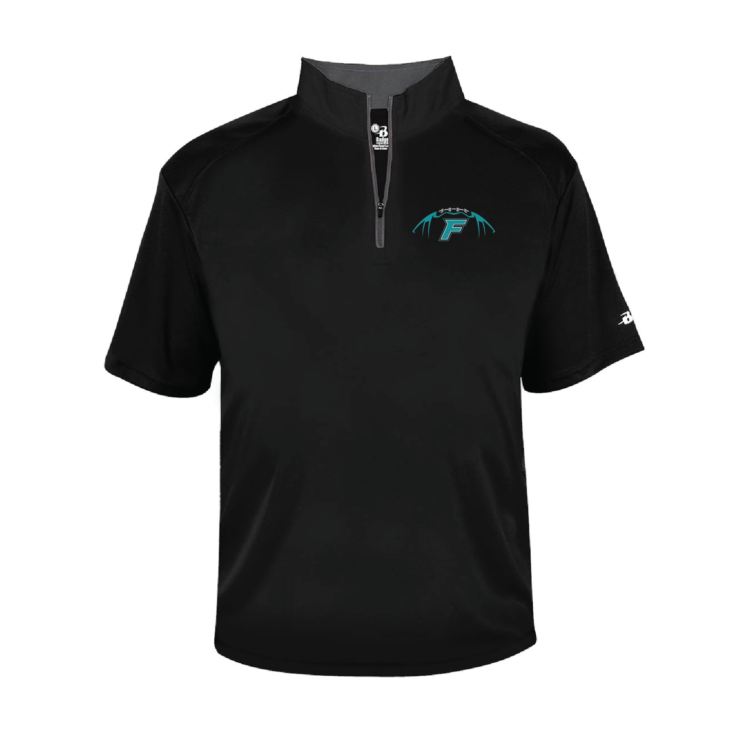 Football W/F Logo - Mens Short Sleeve 1/4 ZIP