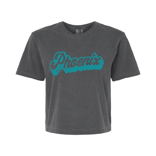 Retro Script - Womens Heavy Weight Boxy T-shirt