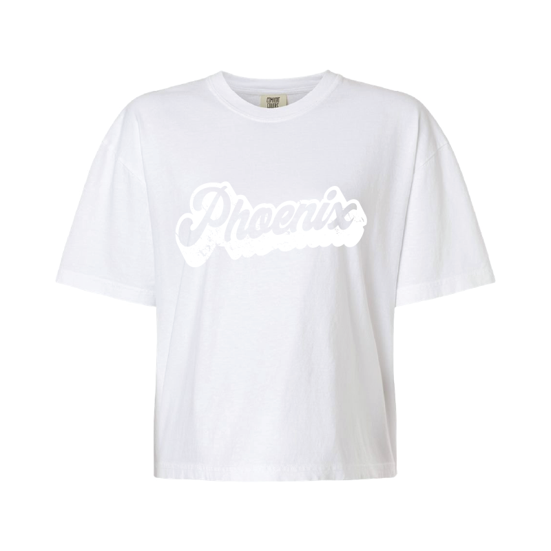 Retro Script - Womens Heavy Weight Boxy T-shirt