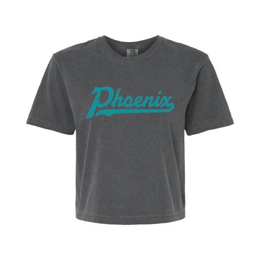 Phoenix Single Color Script - Womens Heavy Weight Boxy T-shirt