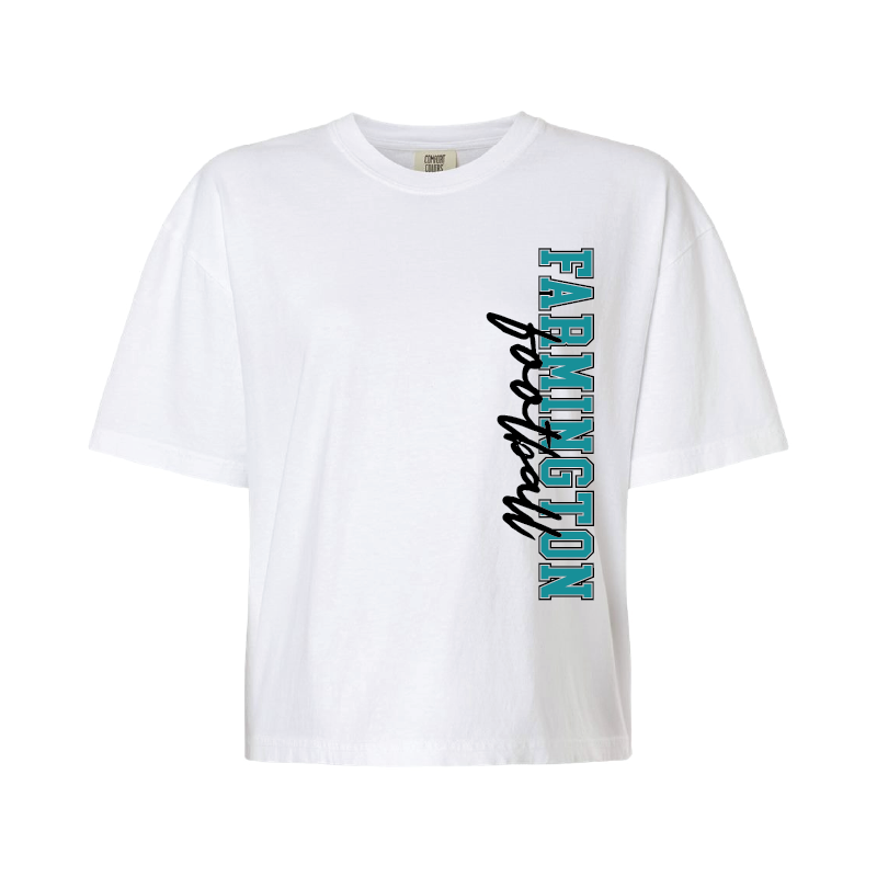 Farmington Football Vertical - Womens Heavy Weight Boxy T-shirt