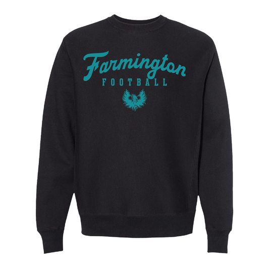 Farmington Script Football - Adult Crewneck Sweatshirt