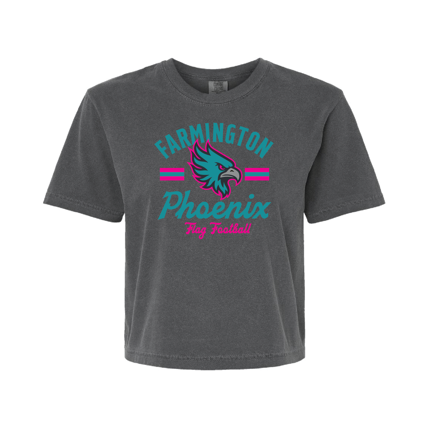 Retro Mascot Farmington Phoenix Flag Football - Mens | Womens Heavy Weight Cotton T-shirt