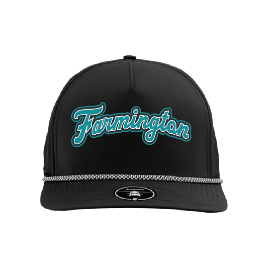 Farmington Script - 5 Panel Perforated Snapback w/ Rope