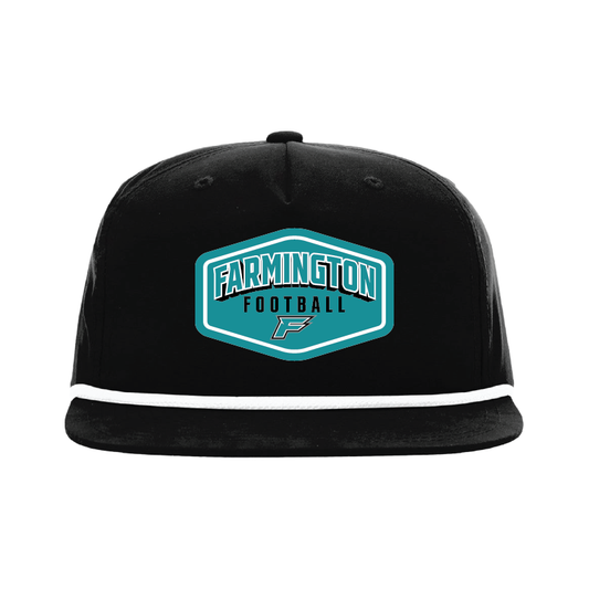 Farmington Football Drop Shadow Patch - 5 Panel High Profile Relaxed Cotton Blend Rope Hat