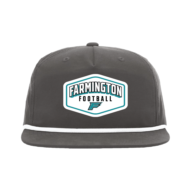 Farmington Football Drop Shadow Patch - 5 Panel High Profile Relaxed Cotton Blend Rope Hat