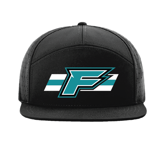 F Logo w/Stripe - 7 Panel Perforated Snapback