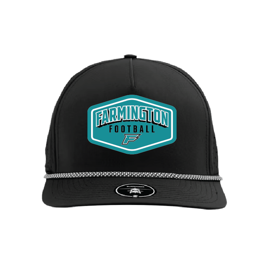 Farmington Football Drop Shadow Patch - 5 Panel Perforated Snapback w/ Rope