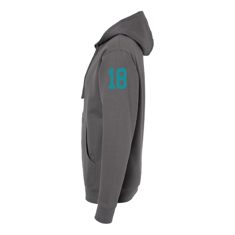Mens Gray Full-Zip Hooded Sweatshirt
