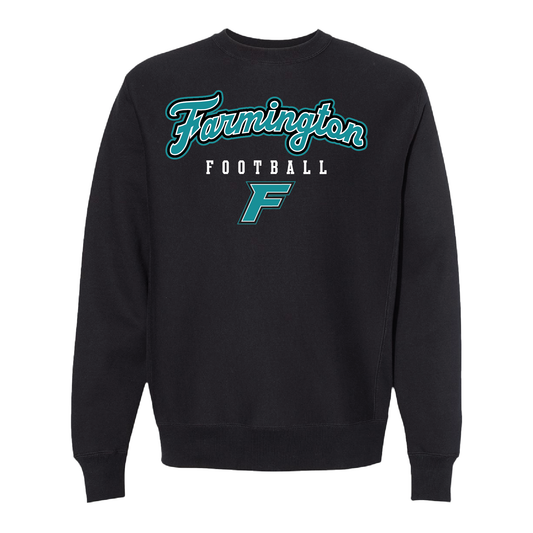 Farmington Football Script W/F Logo - Adult Crewneck Sweatshirt