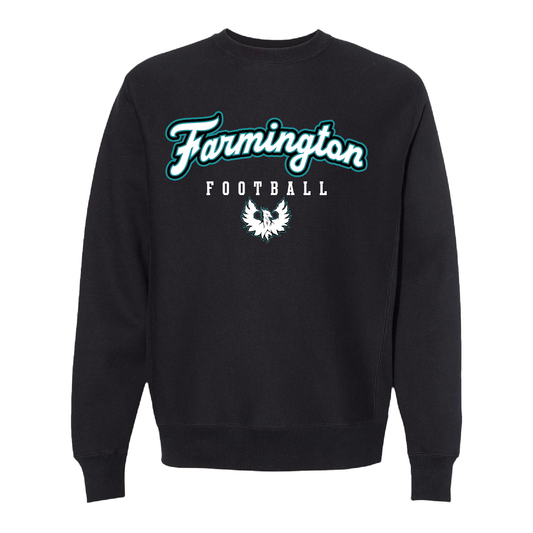 Farmington Football Script W/Phoenix Logo - Adult Crewneck Sweatshirt