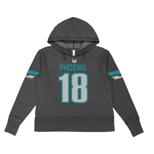 Varsity Fan Jersey Hoodie - Womens Vintage Wash Hoodie Sweatshirt