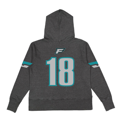 Varsity Fan Jersey Hoodie - Womens Vintage Wash Hoodie Sweatshirt
