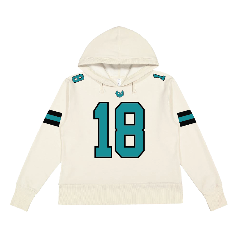Varsity Fan Jersey Hoodie - Womens Vintage Wash Hoodie Sweatshirt