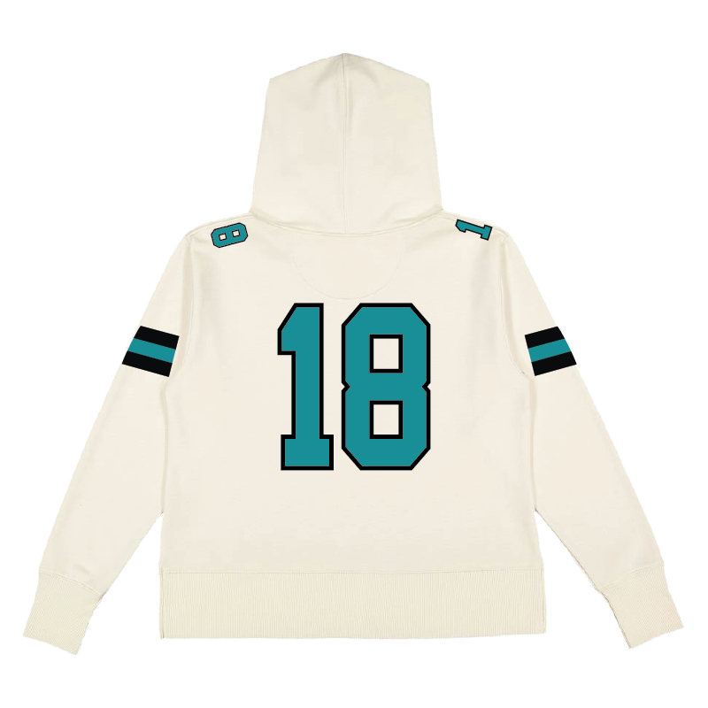 Varsity Fan Jersey Hoodie - Womens Vintage Wash Hoodie Sweatshirt
