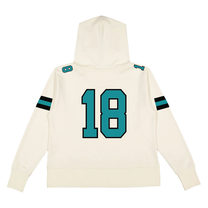 Varsity Fan Jersey Hoodie - Womens Vintage Wash Hoodie Sweatshirt