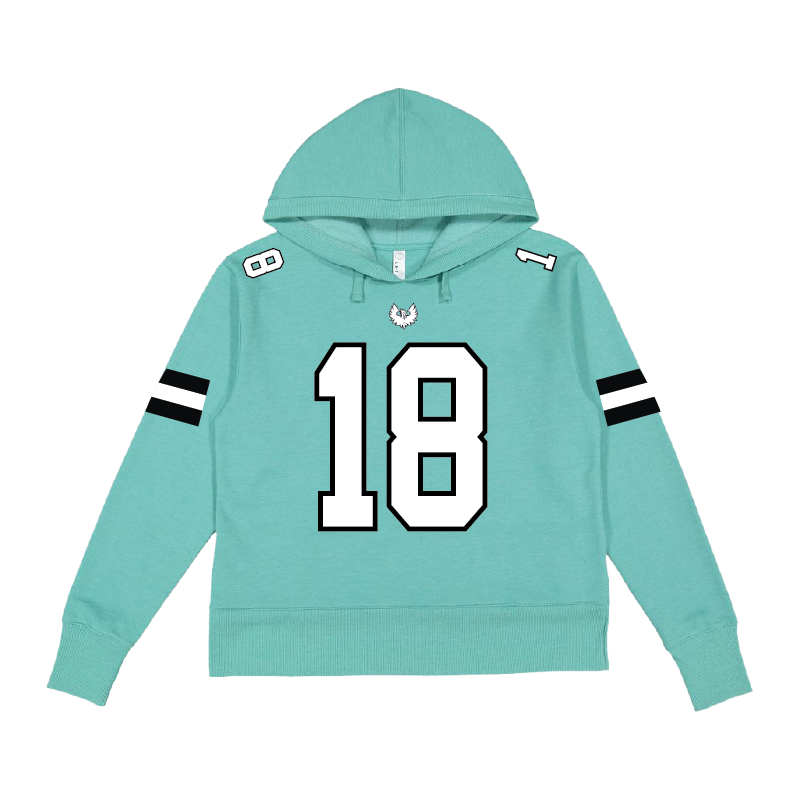 Varsity Fan Jersey Hoodie - Womens Vintage Wash Hoodie Sweatshirt
