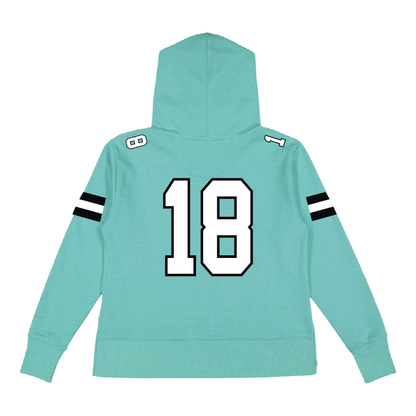 Varsity Fan Jersey Hoodie - Womens Vintage Wash Hoodie Sweatshirt