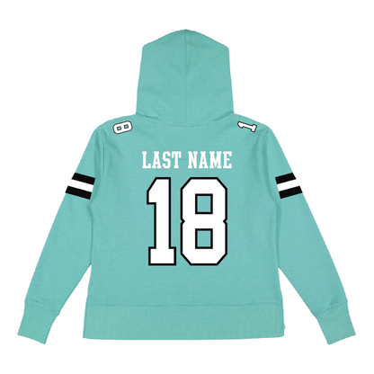 Varsity Fan Jersey Hoodie - Womens Vintage Wash Hoodie Sweatshirt
