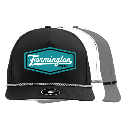 Farmington Script Patch - 5 Panel Perforated Snapback w/ Rope