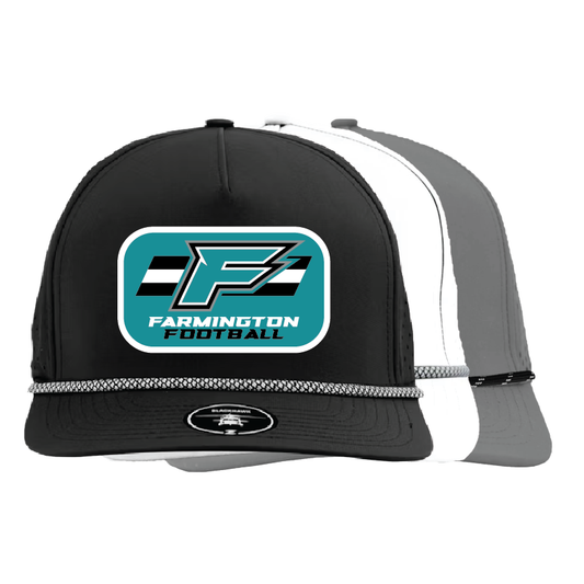 F Logo w/Stripe Patch - 5 Panel Perforated Snapback w/ Rope