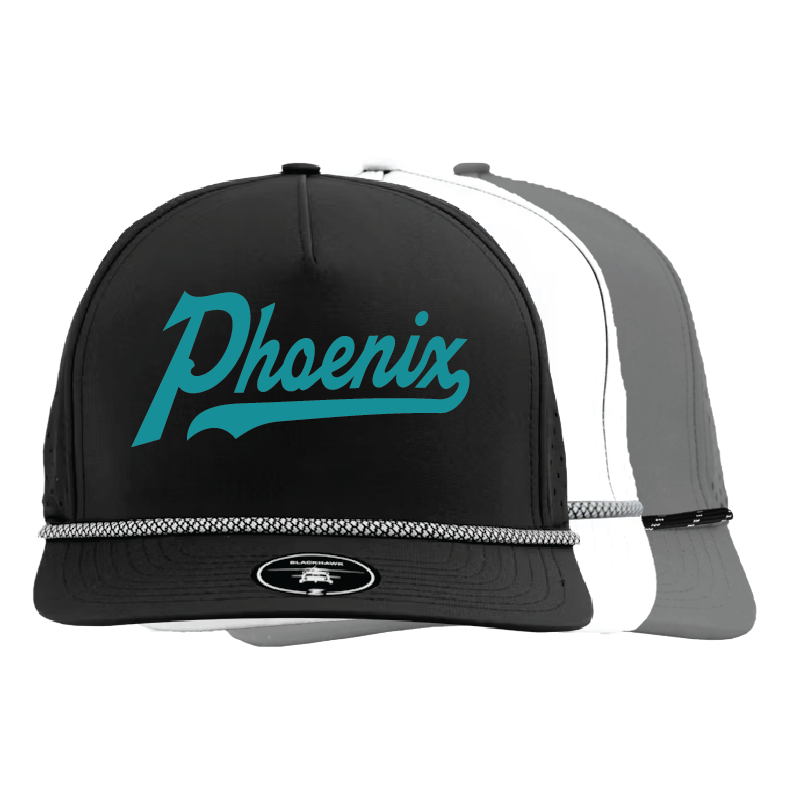 Phoenix Script - 5 Panel Perforated Snapback w/ Rope