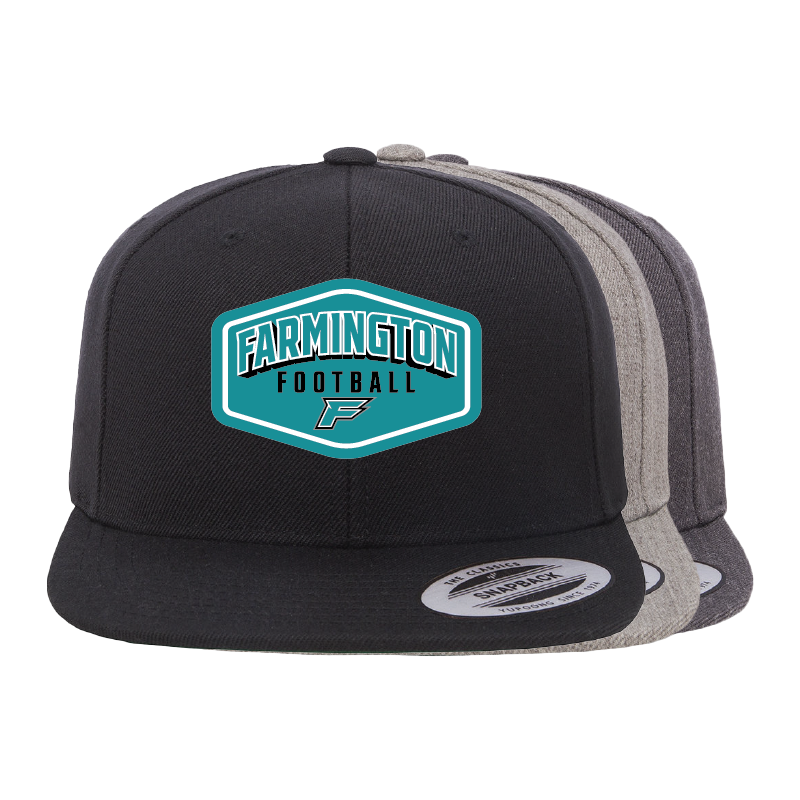 Farmington Football Drop Shadow Patch - Flat Bill Snapback