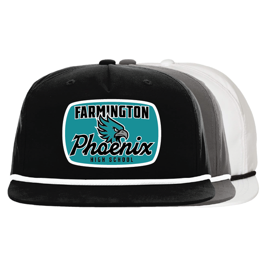 Vintage Farmington Phoenix Football Patch -  5 Panel High Profile Relaxed Cotton Blend Rope Hat