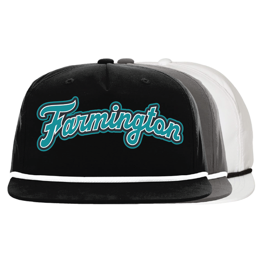 Farmington Script -  5 Panel High Profile Relaxed Cotton Blend Rope Hat