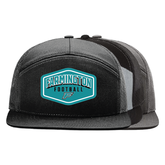 Farmington Football Drop Shadow Patch - 7 Panel Trucker