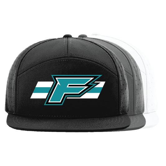 F Logo w/Stripe - 7 Panel Perforated Snapback