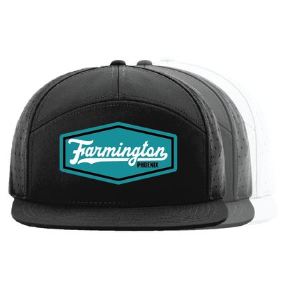 Farmington Script Patch - 7 Panel Perforated Snapback
